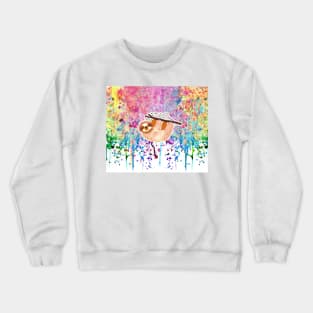 Watercolor Sloth - Rainbow Paint Crewneck Sweatshirt